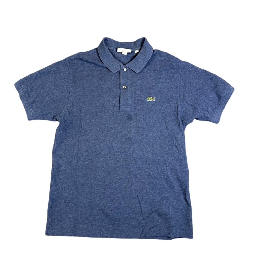 Lacoste Classic Fit Blue Heather Pique Polo Shirt Mens US M FR 4